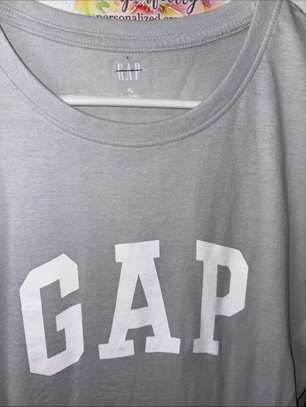 GAP Gray Logo Tee with White Lettering girls xl 14/16